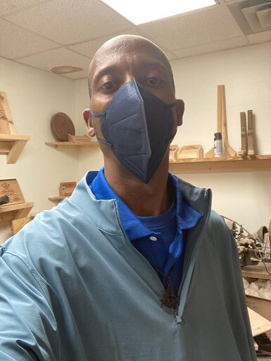 Justyn with mask